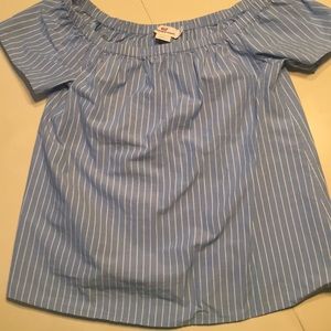 Vineyard Vines Seersucker Off the Shoulder Top